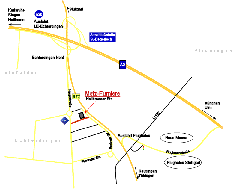 How to find Metz-Furniere in Echterdingen vicinity Stuttgart/Germany